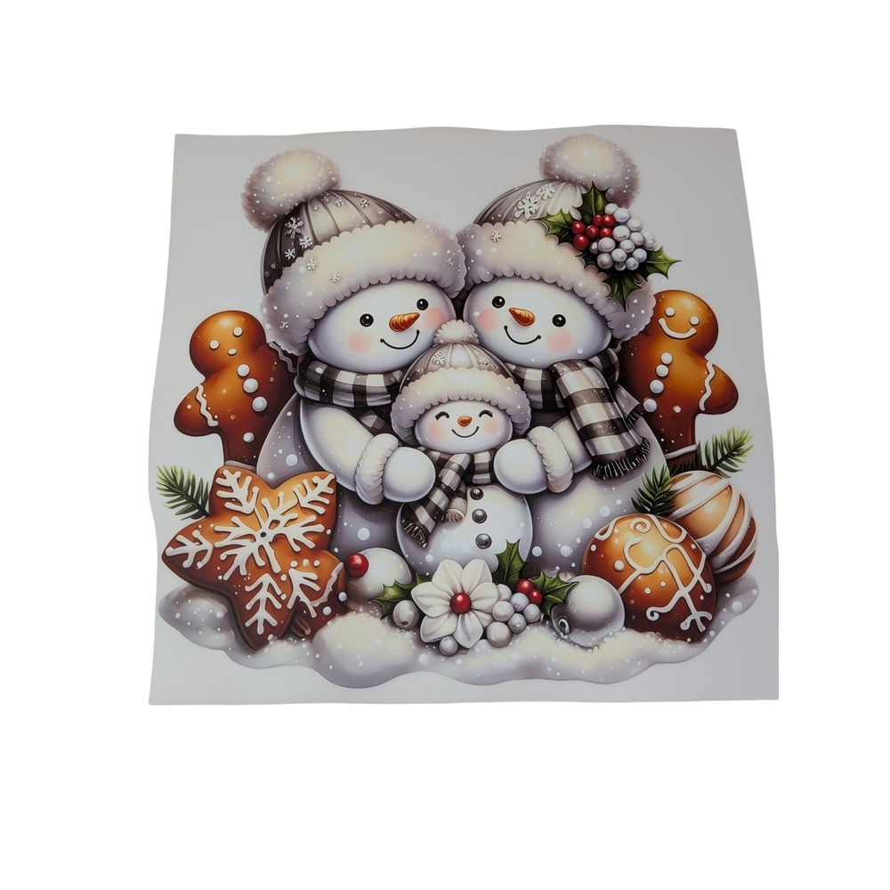 DTF Transfers Ready to Press Snowman Family - Iron on Transfer‎